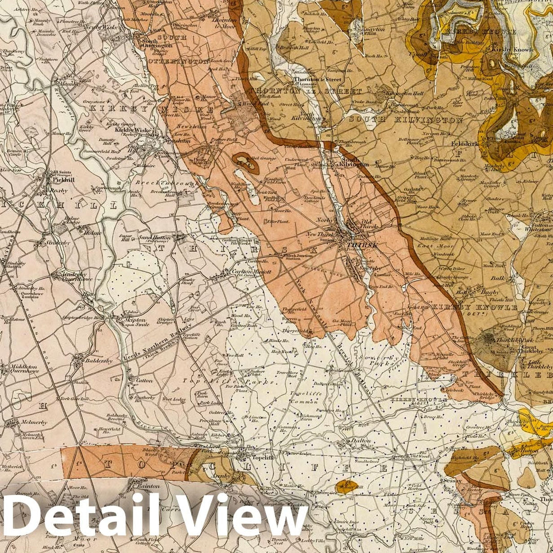 Historic Map : Geologic Atlas Map, 96. Thrisk, Helmsley, SW Quad. 1884 - Vintage Wall Art