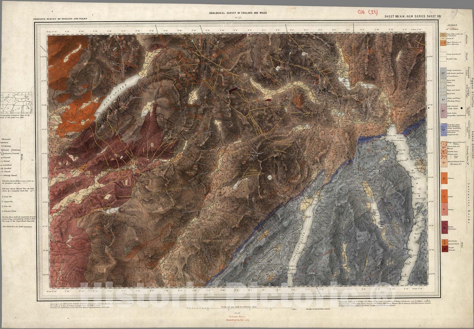 Historic Map : Geologic Atlas Map, 98. Kendal, NW Quad. 1882 - Vintage Wall Art