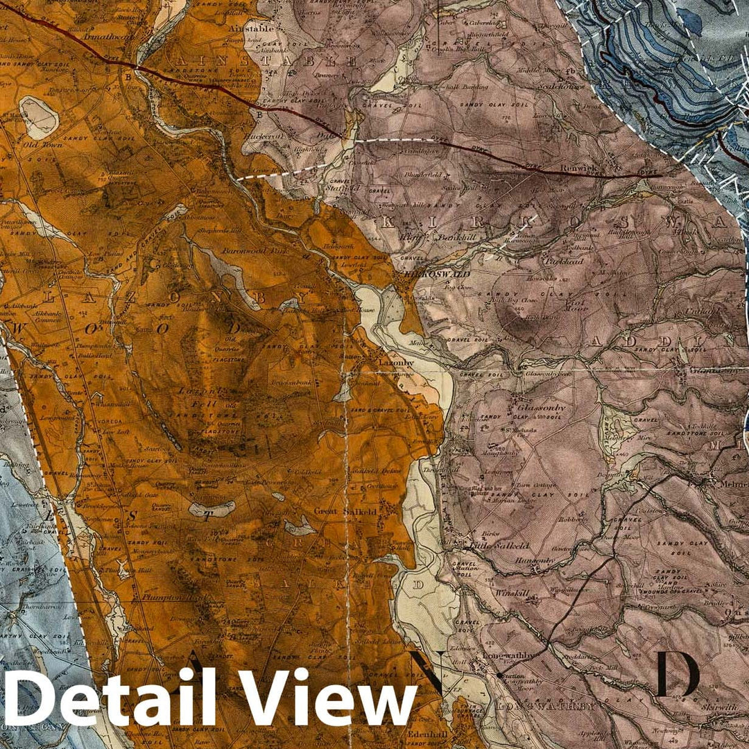 Historic Map : Geologic Atlas Map, 102. Penrith, Brampton, Appleby, NW Quad. 1893 - Vintage Wall Art