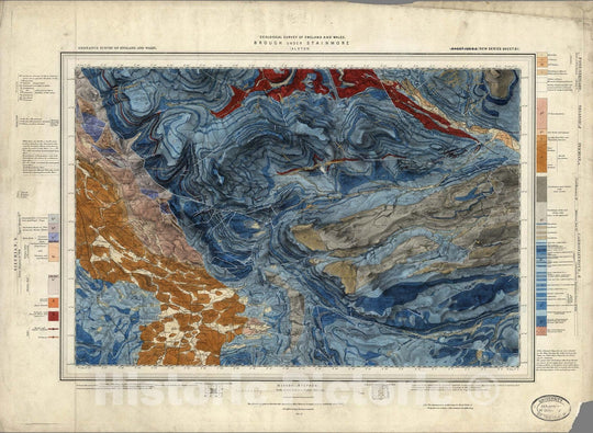 Historic Map : Geologic Atlas Map, 102. Alston, Brough under Stainmore, Appleby, SE Quad. 1893 - Vintage Wall Art