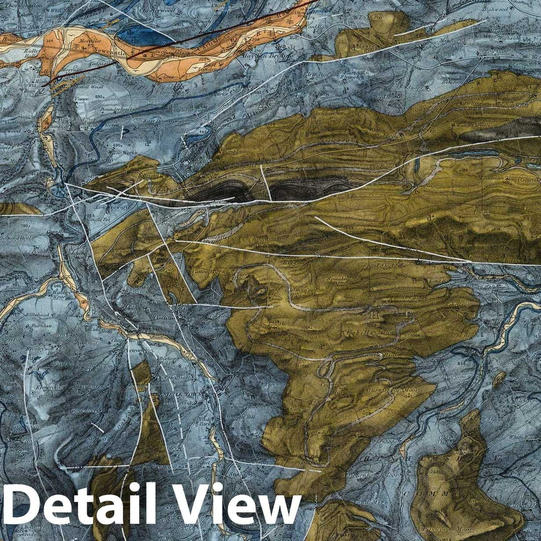 Historic Map : Geologic Atlas Map, 106. Allendale Town, Haltwhistle, SE Quad. 1883 - Vintage Wall Art