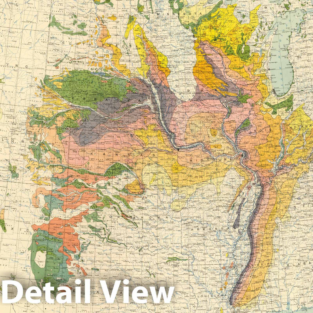 Historic Map : Wall Map, United States - Pleistocene Eolian Deposits 1952 - Vintage Wall Art