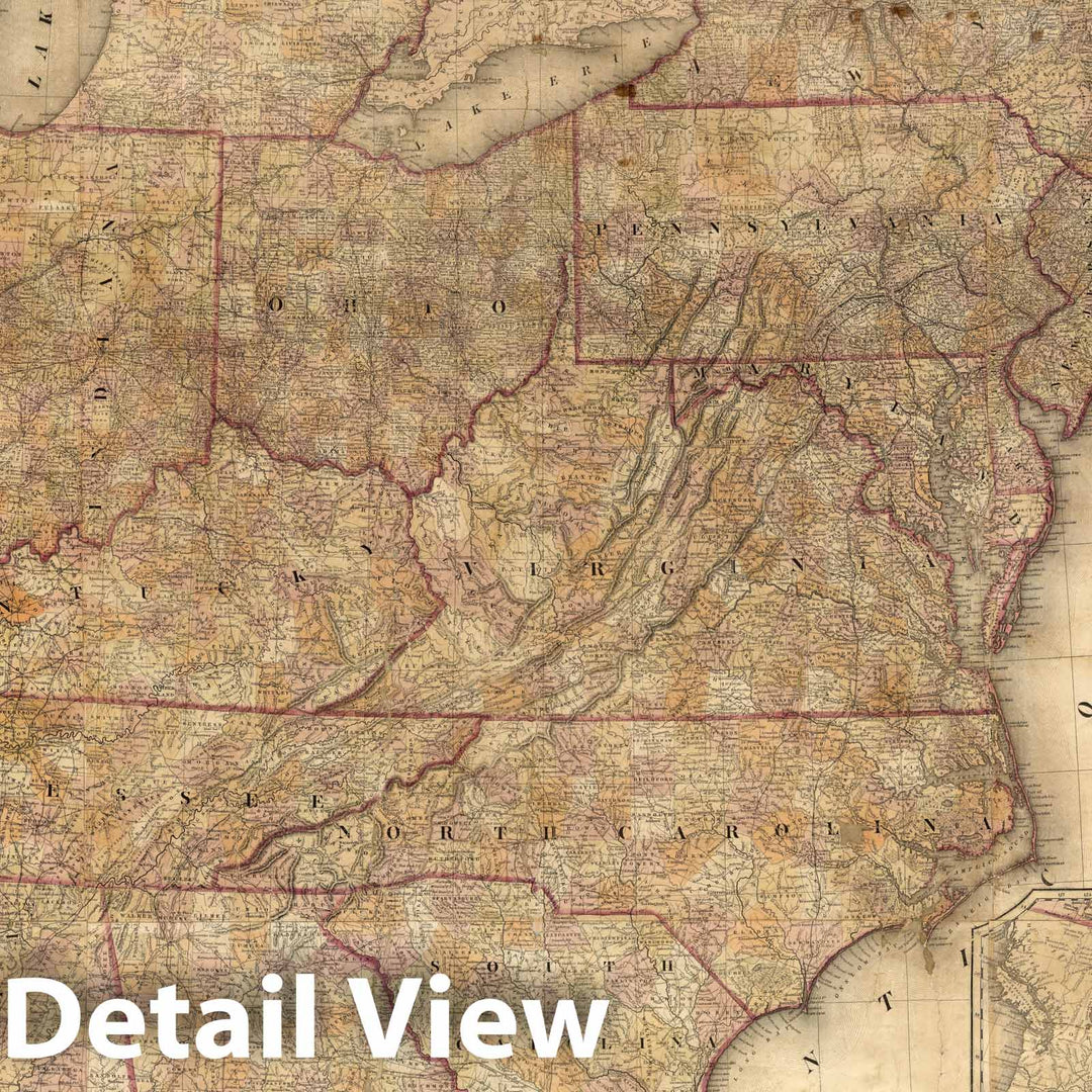 Historic Map : Mitchell's Reference & Distance Map of The United States, 1845 v2