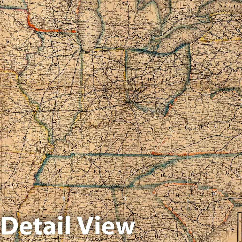 Historic Map : A New Map of The United States, 1855 - Vintage Wall Art