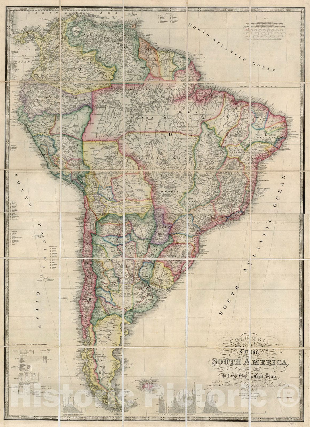 Historic Map : Case Map, South America. 1875 - Vintage Wall Art