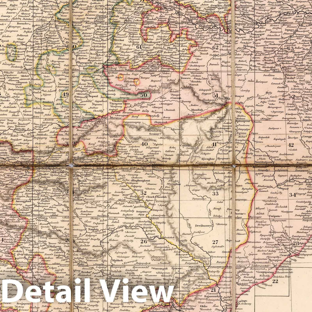 Historic Map : Case Map, Sketch of the Outline and principal Rivers of India 1822 - Vintage Wall Art