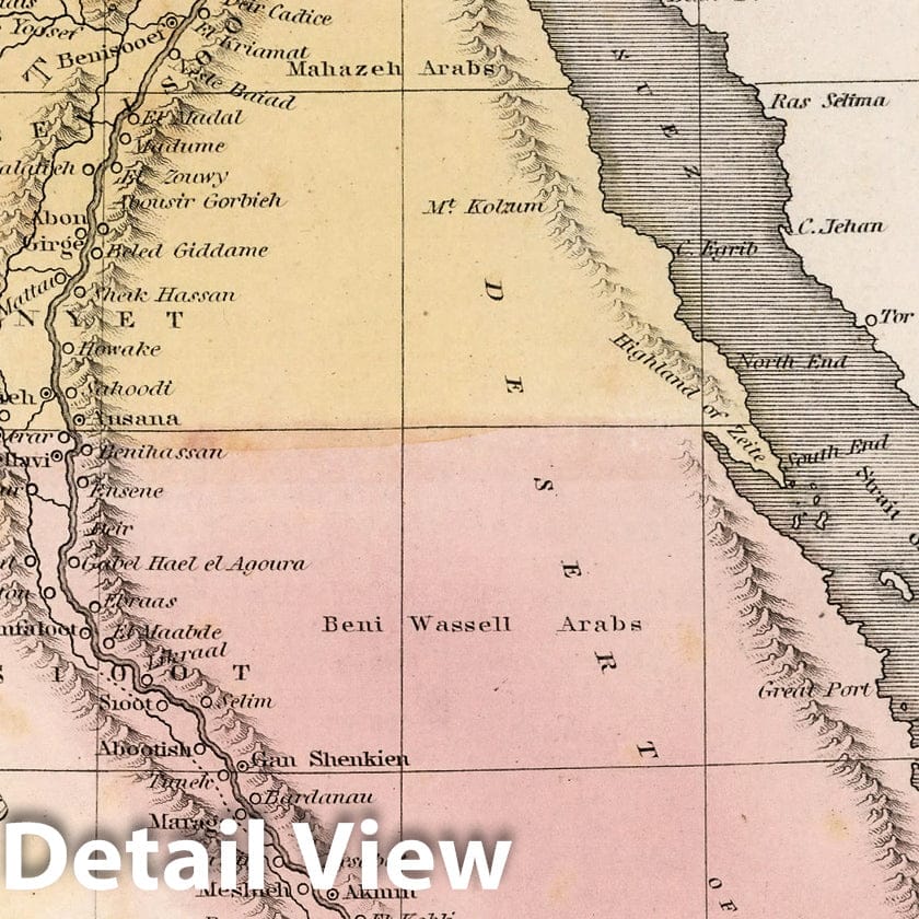 Historic Map : Egypt. A Comprehensive Atlas, Geographical, Historical & Commercial, 1838 Atlas - Vintage Wall Art