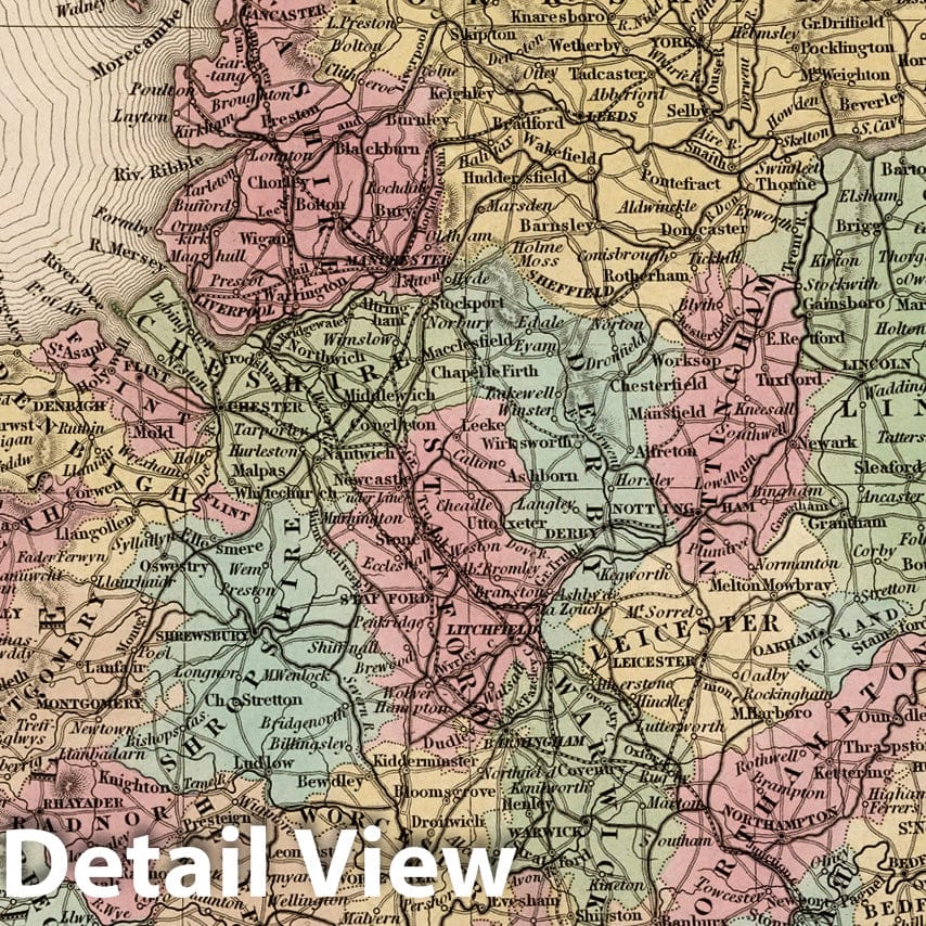 Historic Map : England. (Insets) Environs of Liverpool. Environs of London. Scilly Ids, 1842 Atlas - Vintage Wall Art