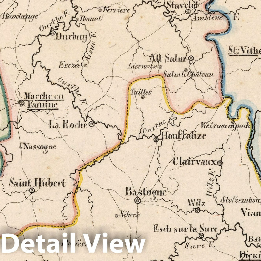 Historic Map : Netherlands, V.1:1-5: V:1. Niederlande: Prov: 5. Luttich. 18. Luxemburg, 1825 Atlas , Vintage Wall Art