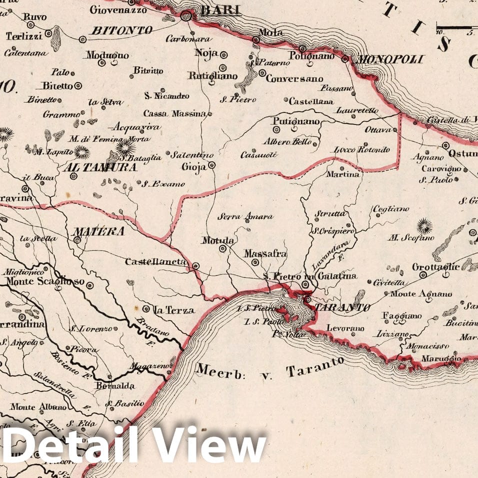 Historic Map : Italy, V.3:11-15:XIV. Italien. I. Kon: beider Sicilien. A. Kon: Neapel. Prov: 10-12, 1829 Atlas , Vintage Wall Art