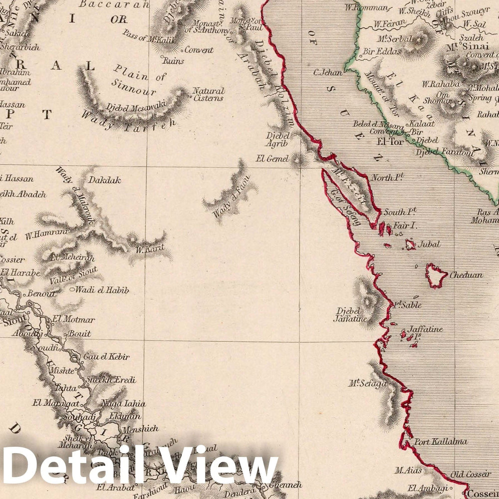 Historic Map : Egypt, 1841 Atlas - Vintage Wall Art