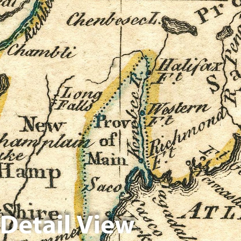 Historic Map : New England. Atlas Minimus or a New Set of Pocket Maps of The Several Empires, Kingdoms and States of The Known World, 1758 Vintage Wall Art