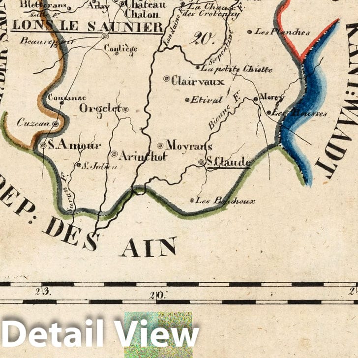 Historic Map : France, V.1:1-5: I: Frankreich. DEP: 20. Des Hura. (with) DEP: 65. Der Ostpyrenaeen, 1825 Atlas , Vintage Wall Art