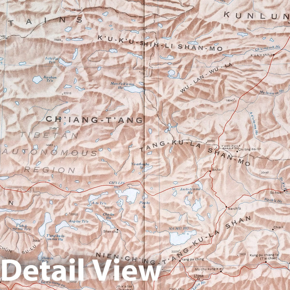 Historic Map : Tibetan Highlands. (to accompany) People's Republic of China - Atlas. November 1971. Central Intelligence Agency, 1971 Atlas - Vintage Wall Art