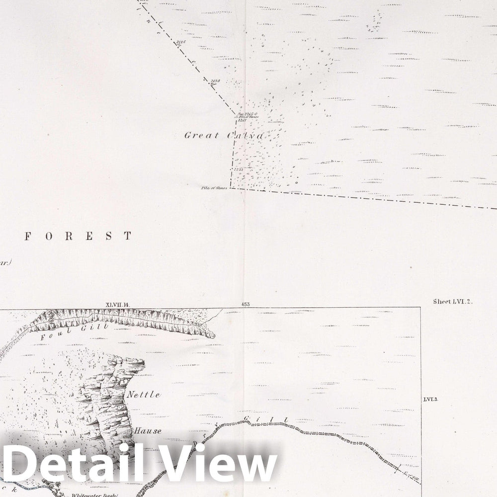 Historic Map : Uldale Parish. Co. Cumberland. Sheet LVI.3. Sheet LVI.2, 1865 Atlas - Vintage Wall Art