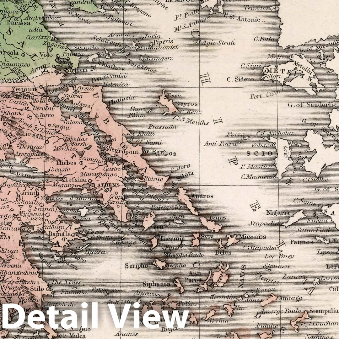 Historic Map : Greece. A Comprehensive Atlas, Geographical, Historical & Commercial, 1838 Atlas - Vintage Wall Art