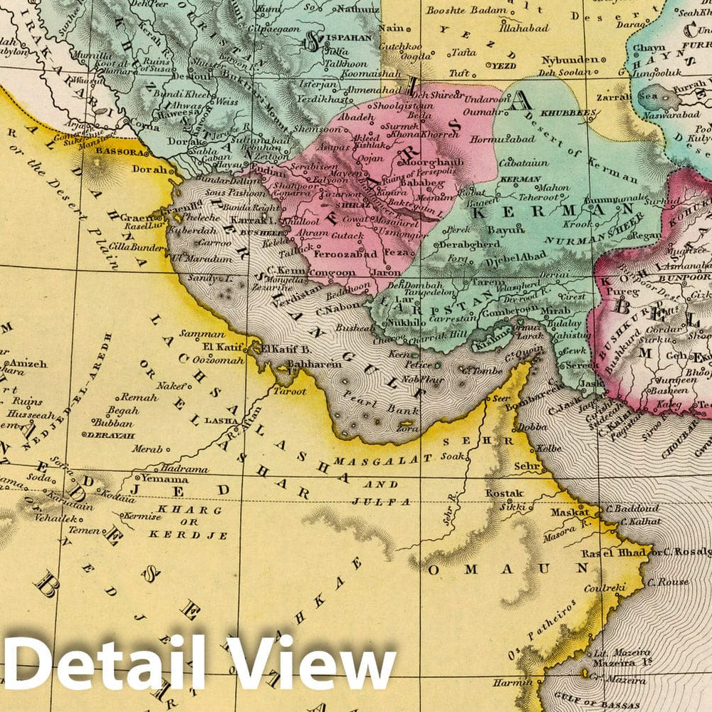 Historic Map : Persia, Arabia &c, 1836 Atlas - Vintage Wall Art