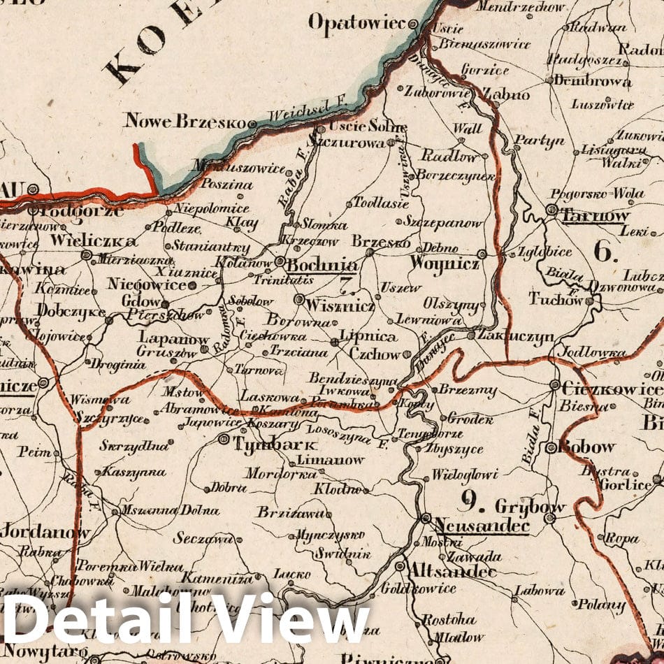 Historic Map : Austria, Eastern Europe V.3:11-15:XI:1.Oesterreich. B. Galizische Erbestaaten Koenigr: Galizien Kreis, 1828 Atlas v1 , Vintage Wall Art