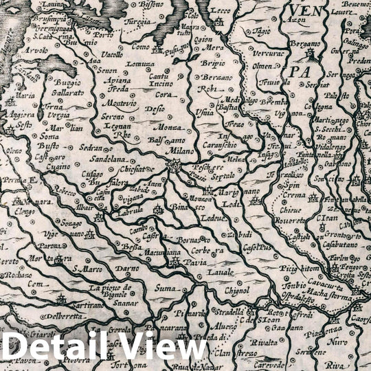 Historic Map : Italy, Mediolanum Ducatus. Atlas sive Cosmographicae Meditationes de Fabrica Mundi et fabricati Figura, 1636 Atlas , Vintage Wall Art