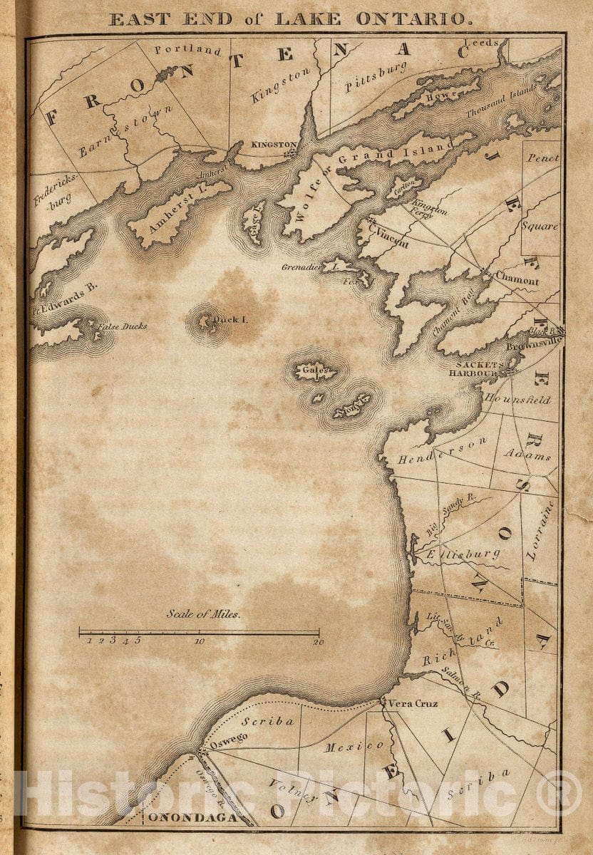 Historic Map : East End of Lake Ontario., 1815, Vintage Wall Decor