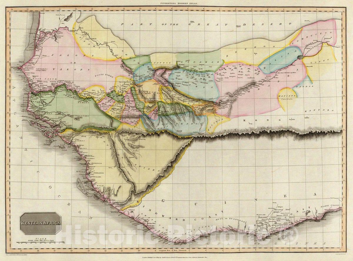 Historic Map : Western Africa., 1815, Vintage Wall Decor