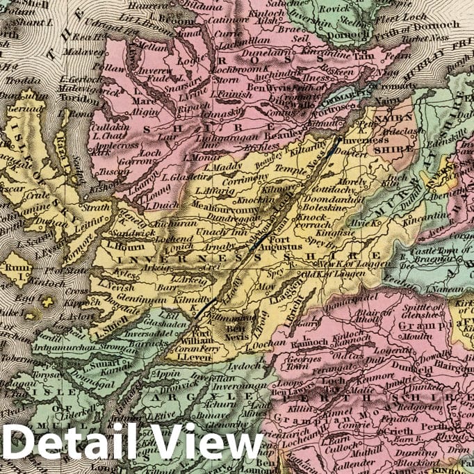 Historic Map : Scotland. (Inset) The Shetland Isles, 1842 Atlas - Vintage Wall Art