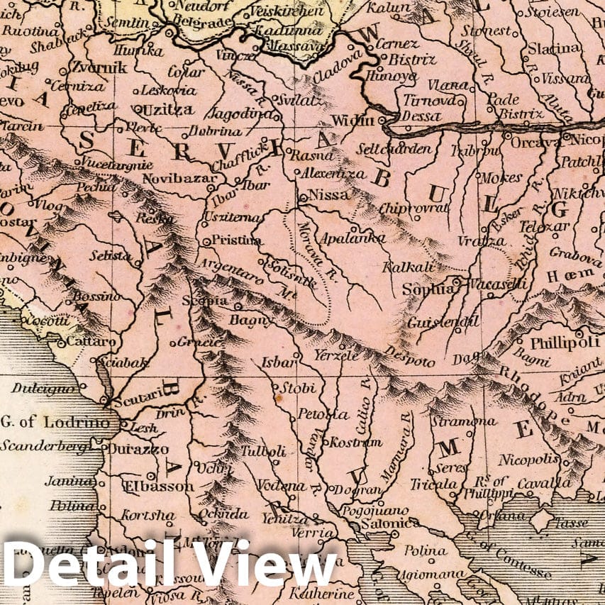 Historic Map : Hungary and Turkey in Europe. A Comprehensive Atlas, Geographical, Historical & Commercial, 1838 Atlas - Vintage Wall Art