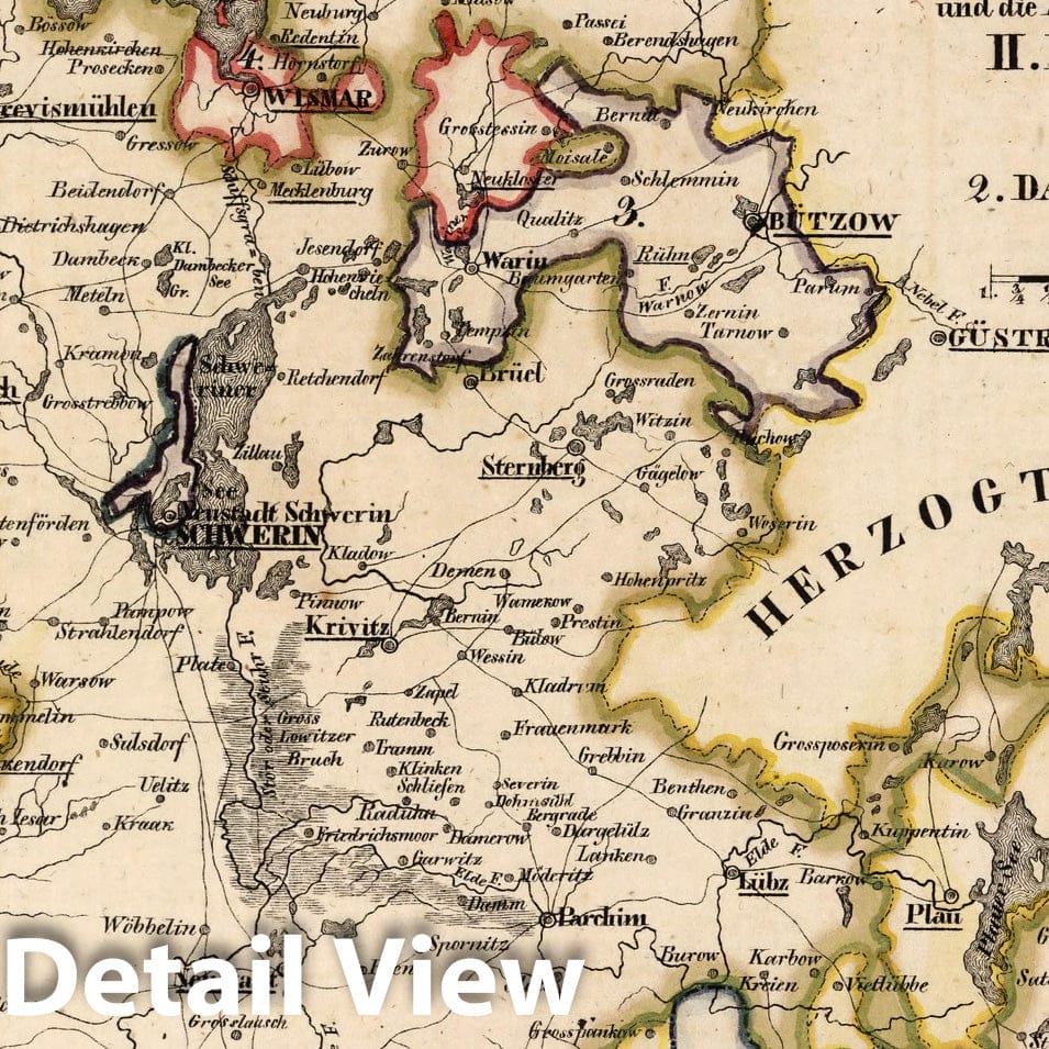 Historic Map : Germany, V. 2:6-10: VII. IX: Mecklenburg. I. Das Grossh: Mecklenb: Schwerin II. Strelitz, 1825 Atlas v1 , Vintage Wall Art