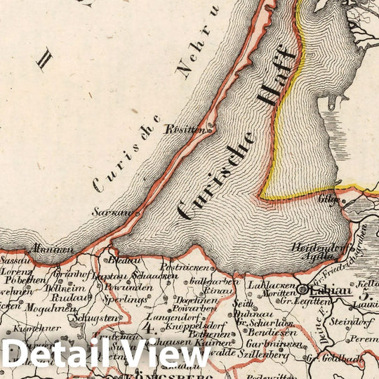 Historic Map : Prussia , Germany, V.2:6-10:X. Preussen. VIII. Prov: Ostpreussen Reg: Bez: 1. Konigsberg. Kreis 1-10, 1825 Atlas , Vintage Wall Art