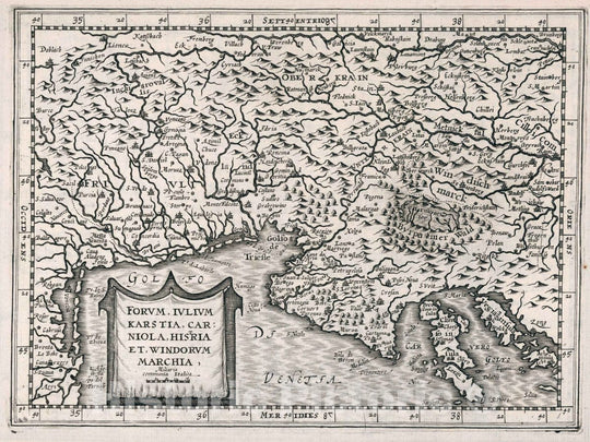 Historic Map : Italy, Forum Iulium, Karstia, Carniola, Histria Et Windorum Marchia, 1636 Atlas , Vintage Wall Art