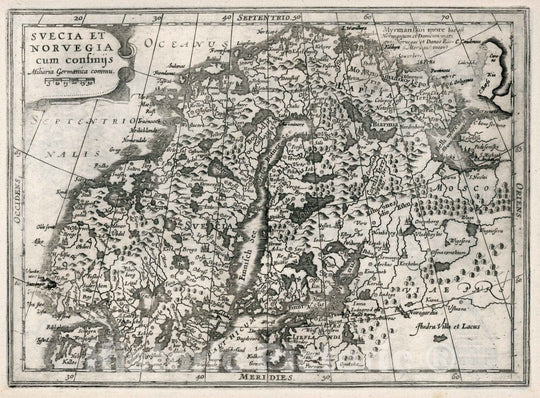 Historic Map : Denmark, Scandinavia Svecia Et Norvegia Cum confinijs, 1636 Atlas , Vintage Wall Art