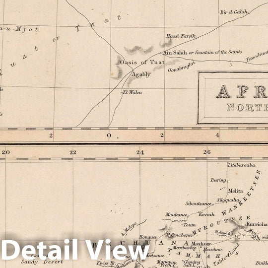 Historic Map : Africa, North Part (Northwest Africa). Africa, South Part (South Africa), 1841 Atlas - Vintage Wall Art