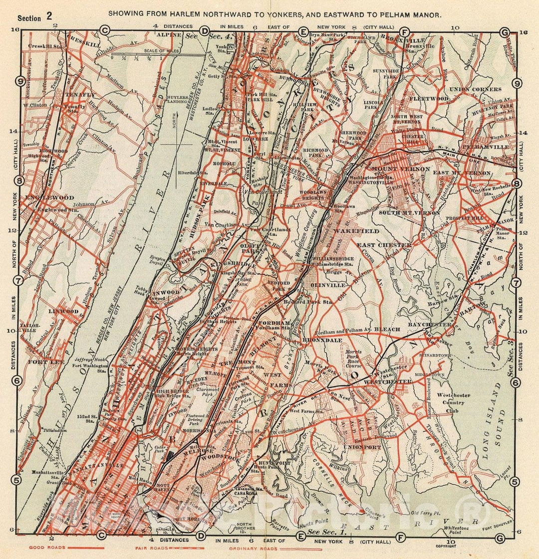 Historic Map : Harlem-Yonkers-Pelham Manor., 1902, Vintage Wall Decor