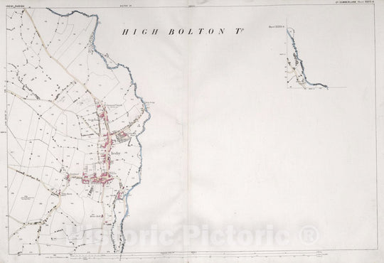 Historic Map : Ireby Parish. Co. Cumberland. Sheet XXXVII.13. Sheet XXXVII.9, 1865 Atlas - Vintage Wall Art