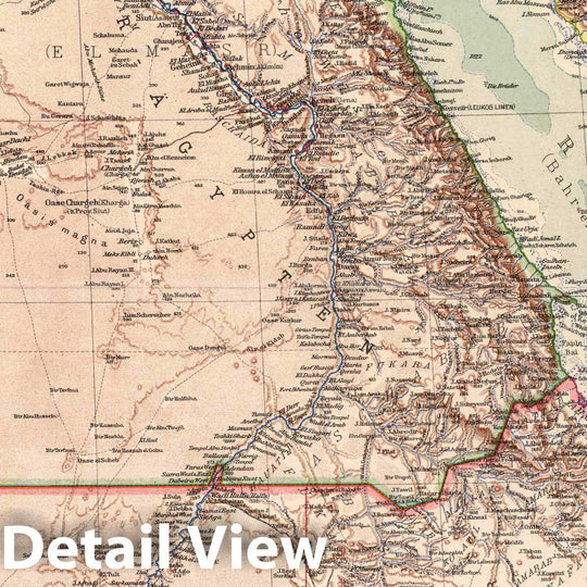 Historic Wall Map : 81. Agypten. Egypt. (Inset) (Nile Near Luxor), 1925 Atlas - Vintage Wall Art