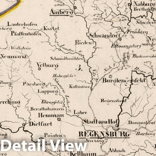 Historic Map : Germany, Bavaria , Germany V.2: 6-10: VI: I. Baiern: 3.Der Regenkreis, 1825 Atlas , Vintage Wall Art