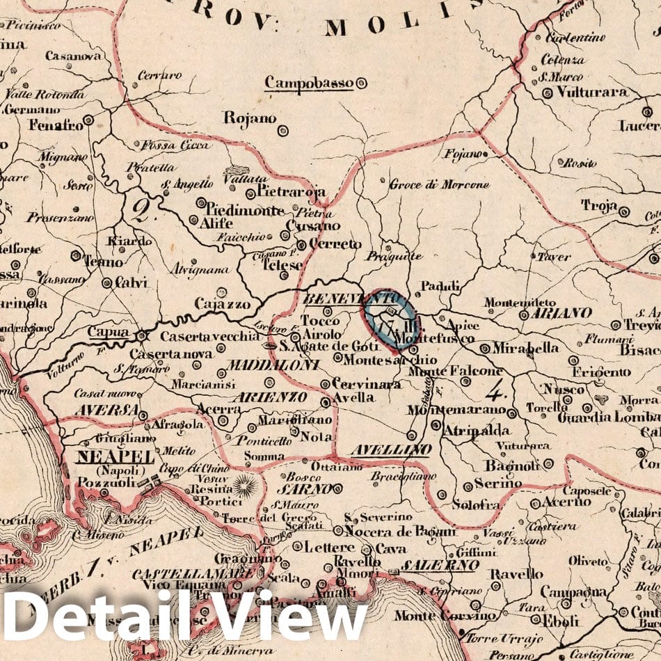 Historic Map : Italy, V.3:11-15:XIV. Italien. I. Kon: beider Sicilien. A. Kon: Neapel. III. Der Kirchenstaa, 1829 Atlas , Vintage Wall Art