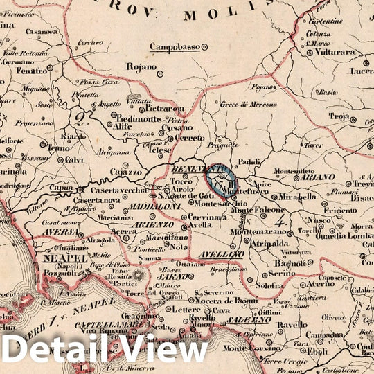 Historic Map : Italy, V.3:11-15:XIV. Italien. I. Kon: beider Sicilien. A. Kon: Neapel. III. Der Kirchenstaa, 1829 Atlas , Vintage Wall Art