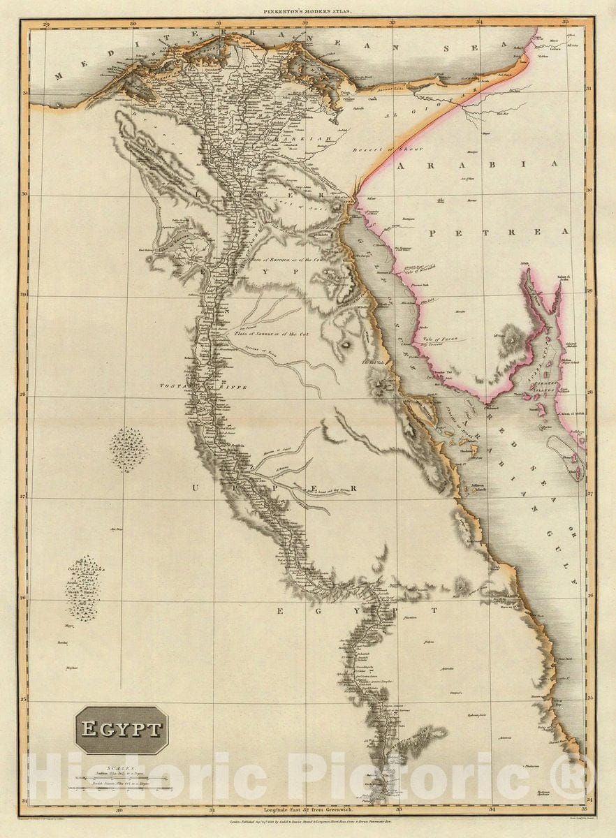 Historic Map : Egypt., 1815, Vintage Wall Decor