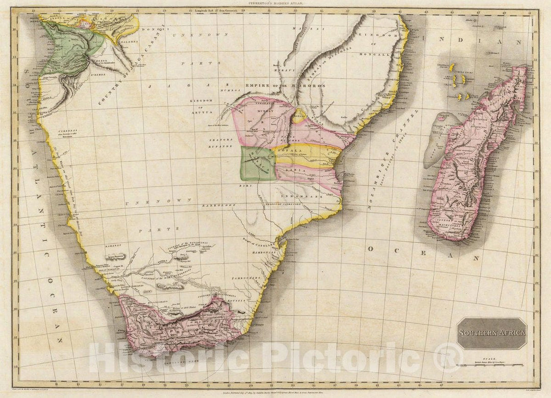 Historic Map : Southern Africa., 1815, Vintage Wall Decor