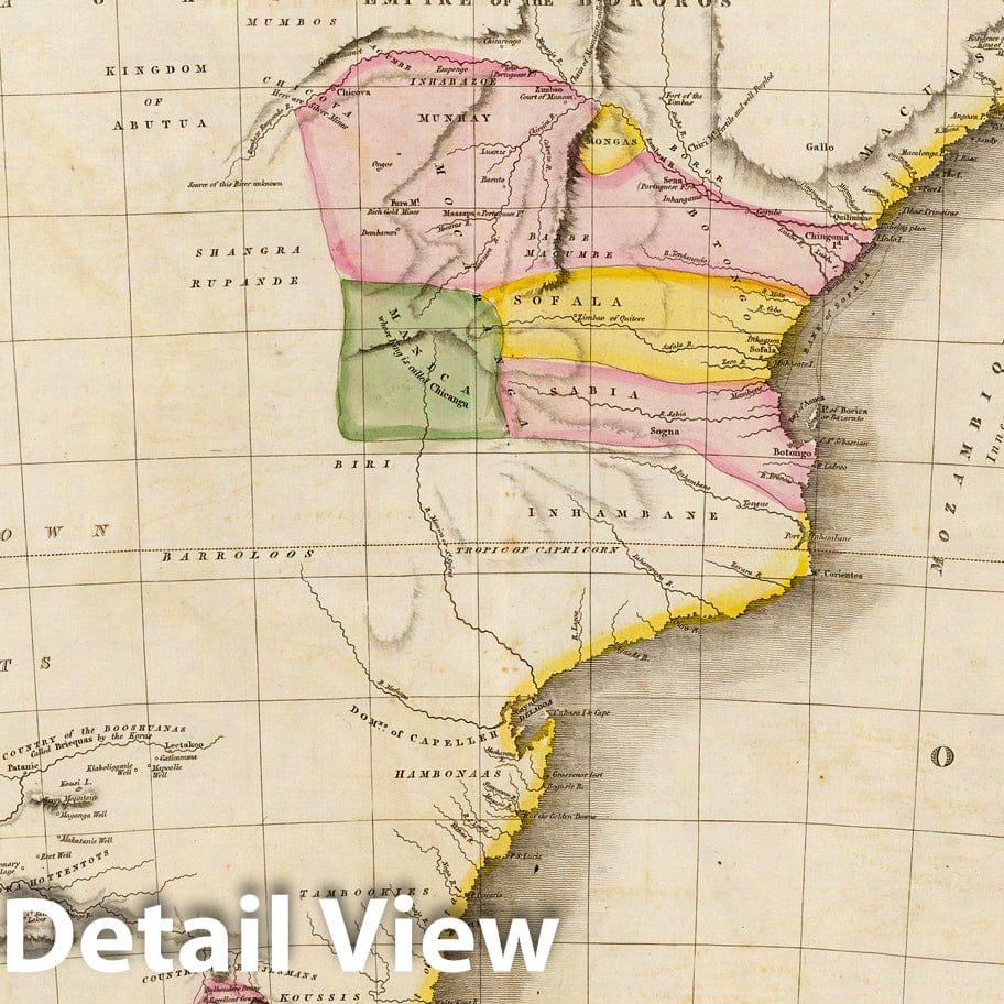 Historic Map : Southern Africa., 1815, Vintage Wall Decor