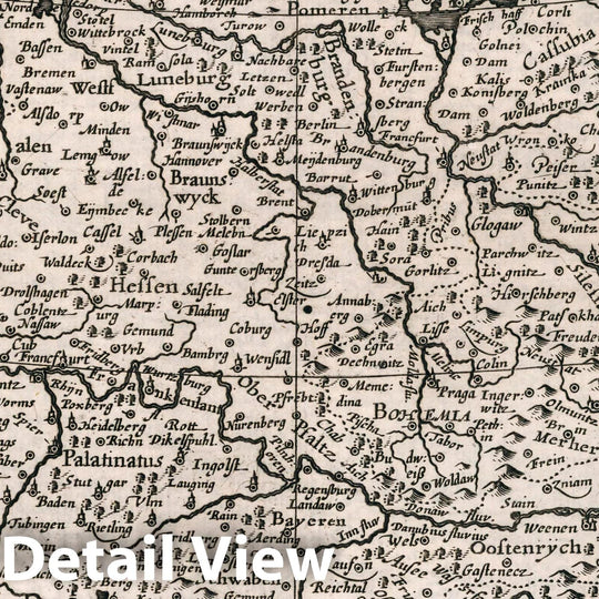 Historic Map : Germany, Germania. Atlas sive Cosmographicae Meditationes de Fabrica Mundi et fabricati Figura, 1636 Atlas , Vintage Wall Art