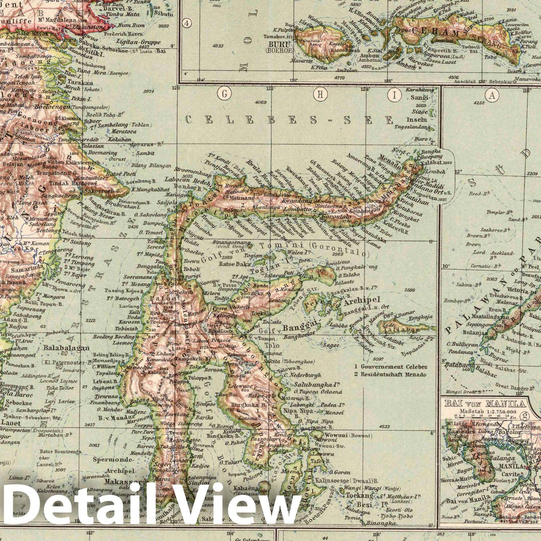 Historic Map : Indonesia, Moluccas 73. Ostindische Inseln. East Indian Archipelago, 1925 Atlas , Vintage Wall Art