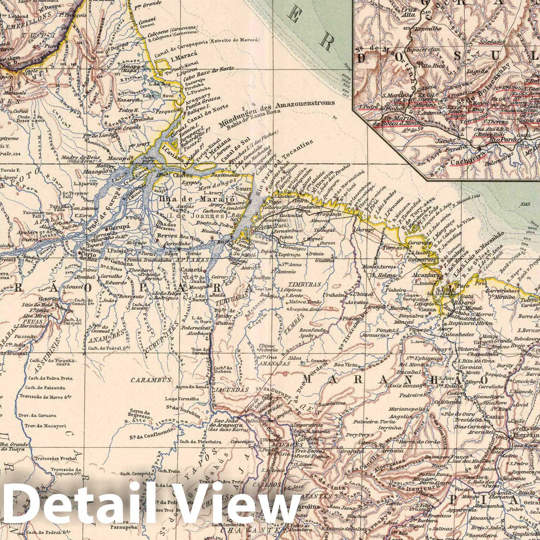 Historic Map : Brazil, 106. Nordbrasilien. North Brasil, 1925 Atlas , Vintage Wall Art