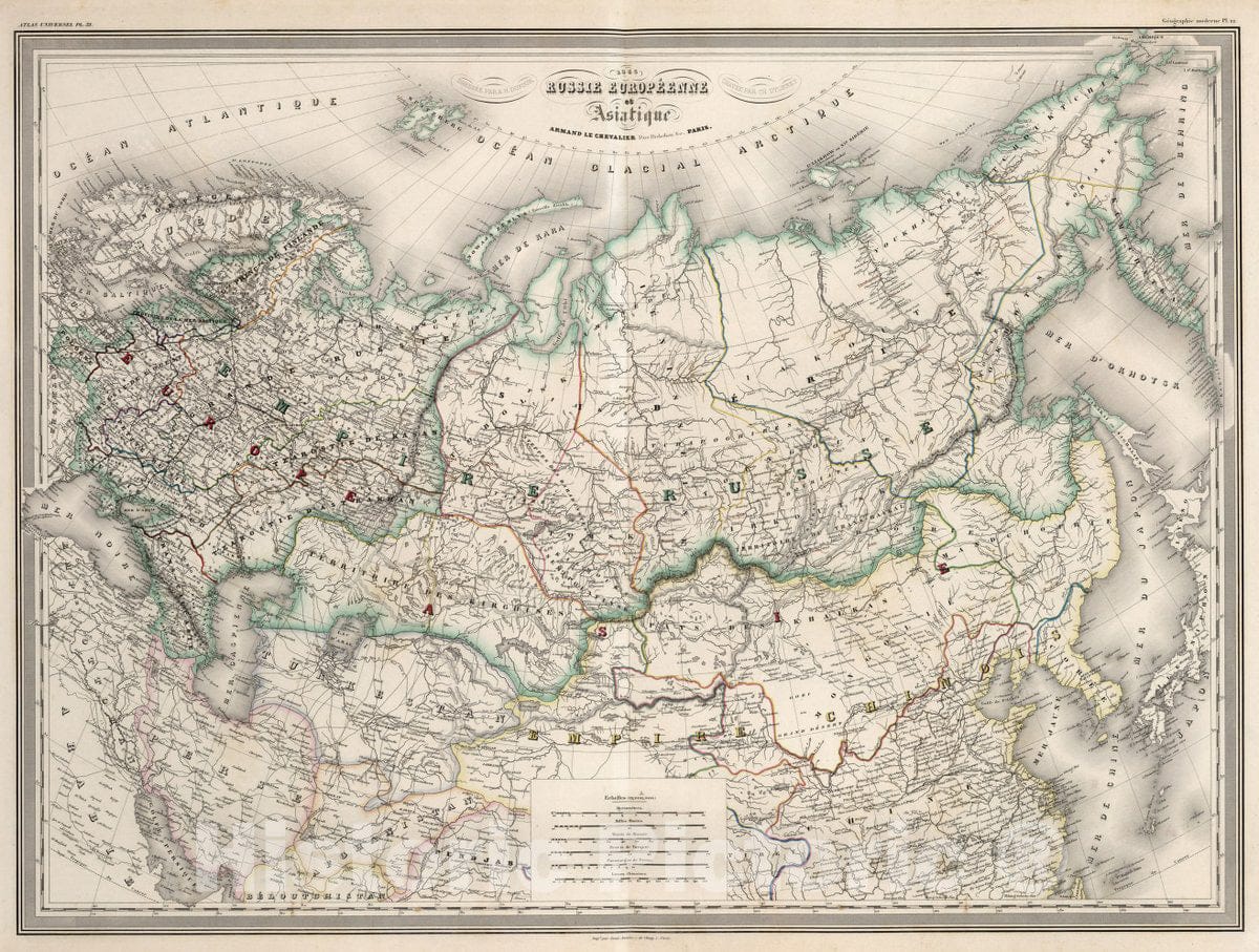 Historic Map : Russia, Russie Europeenne et Asiatique. Pl. 31 , Vintage Wall Art