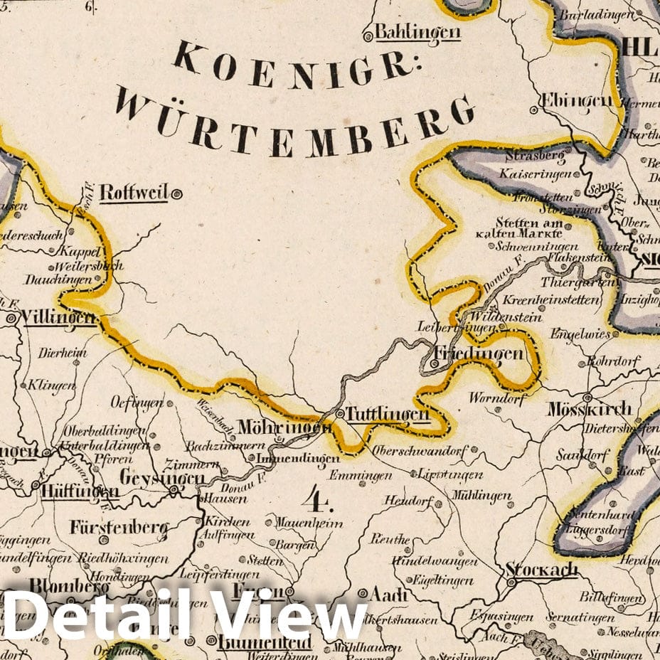 Historic Map : Germany, V. 2:6-10: VI: III. Baden und Hohenzollern. 4. Der Seekreis, 1825 Atlas , Vintage Wall Art