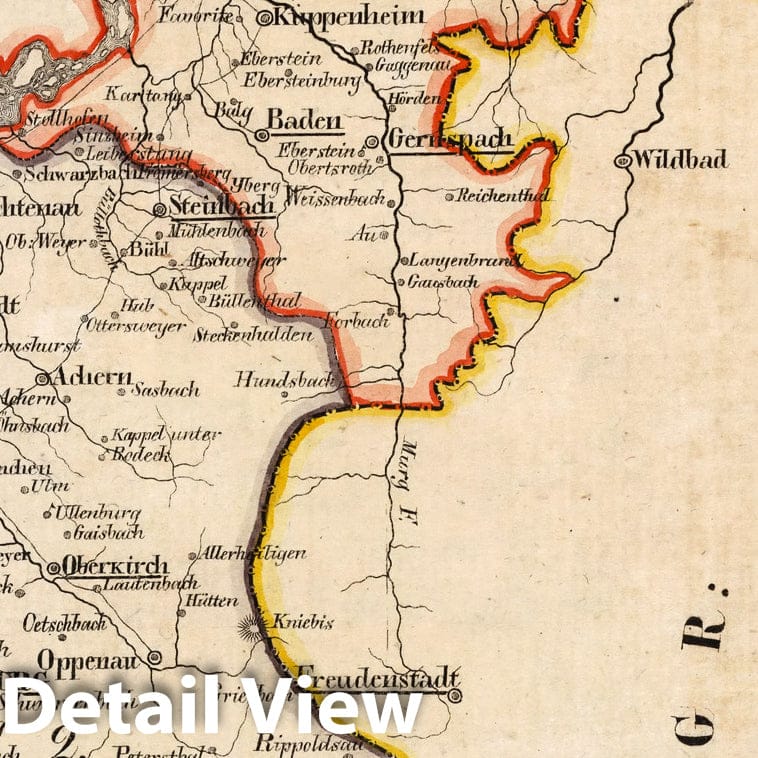 Historic Map : Germany, V. 2:6-10: VI: III. Baden. 1. Der Murg und Pfinz Kreis. 2. Der Kinzig Kreis, 1825 Atlas , Vintage Wall Art