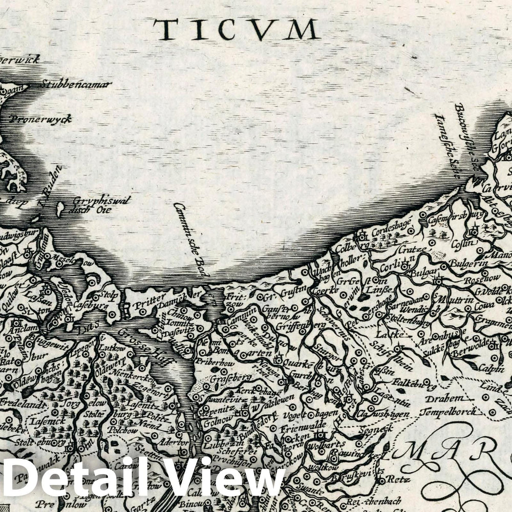 Historic Map : Poland, Pomeraniae ducatus. Atlas sive Cosmographicae Meditationes de Fabrica Mundi et fabricati Figura, 1636 Atlas , Vintage Wall Art