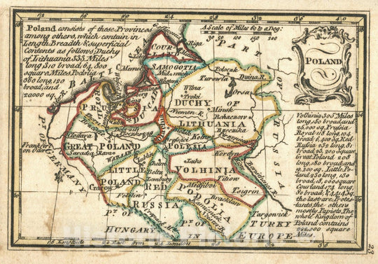 Historic Map : Poland. (to accompany) Atlas Minimus or a New Set of Pocket Maps of The Several Empires, Kingdoms and States of The Known World, 1758 Atlas - Vintage Wall Art