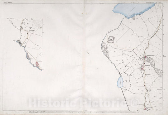 Historic Map : Uldale Parish. Co. Cumberland. Sheet XLVII.9. Sheet XLVII.13, 1865 Atlas - Vintage Wall Art